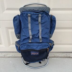 JanSport Scout External Frame Backpack Trekking Hiking Lightweight Blue